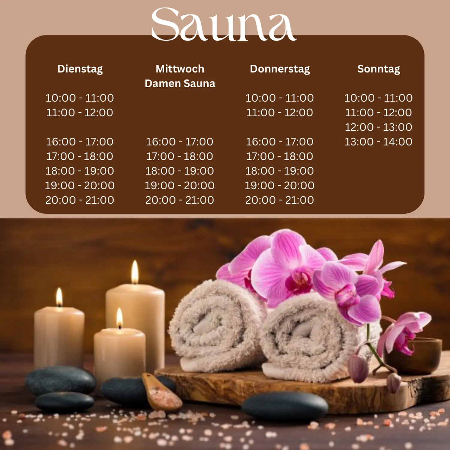 Sauna times Fitness Arena